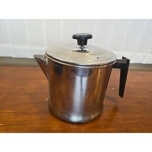 Vintage LIFETIME 10 Cup  Coffee Pot Maker Stainless Steel
